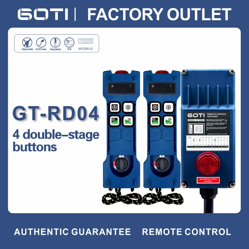 Imagem -02 - Goti Gt-rd04 Controle Remoto Guindaste Industrial Semelhante Uting Telecontrol F14d sem Fio Velocidade Dupla para Talha