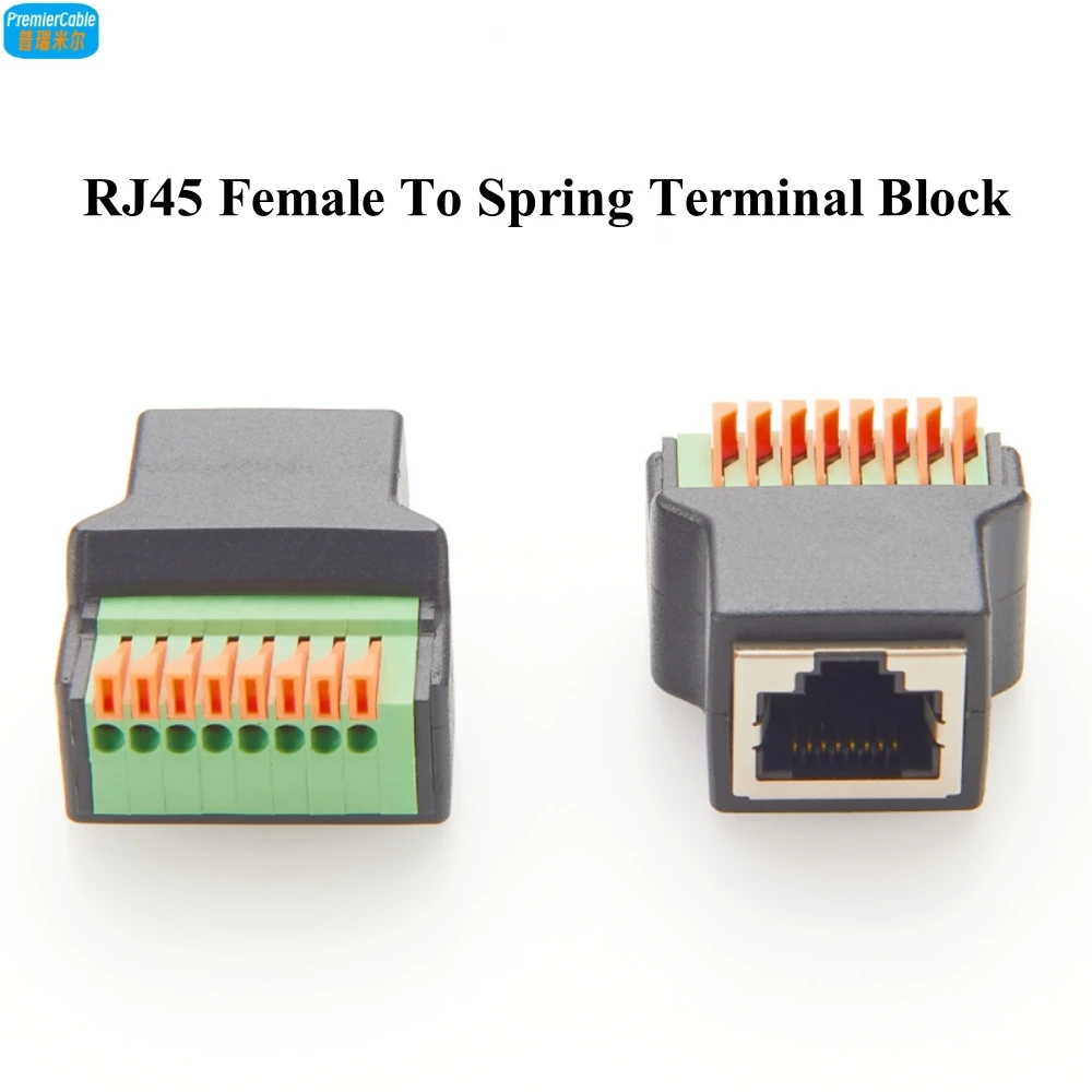 RJ45 Female Breakout Board Solderless RJ45 Ethernet to 8 Pin Quick Wiring RJ45 8P8C Spring Press Terminal Crimp Adapter Extender