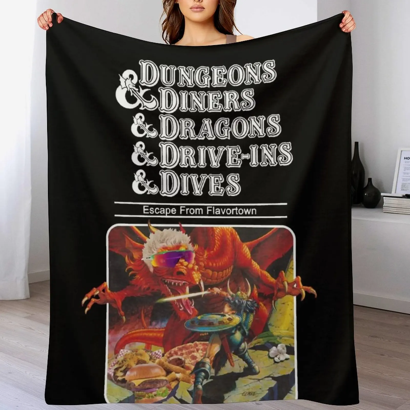 

Dungeons & Diners & Dragons & Drive-Ins Dives Escape from Flavortown Throw Blanket Sofas for babies Blankets