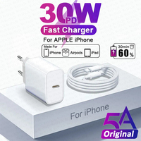For Apple Original PD 30W Quick Charger For iPhone 15 14 13 12 11 Pro Max Mini X XS XR 8 Plus Fast Charging Type C iPhone Cable