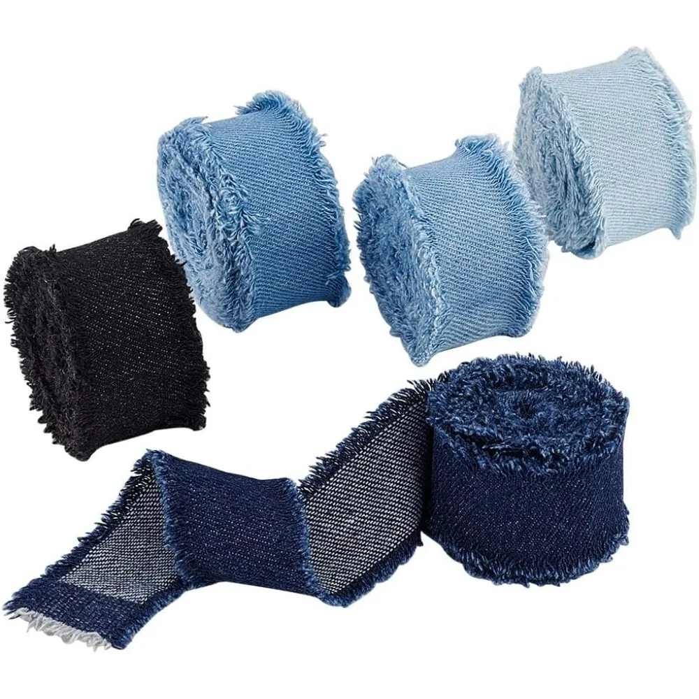 85-jardas-x-1-1-8-polegadas-5-cores-fita-jeans-rustica-desfiada-franjas-tecido-fita-de-embrulho-artesanal-para-casamento