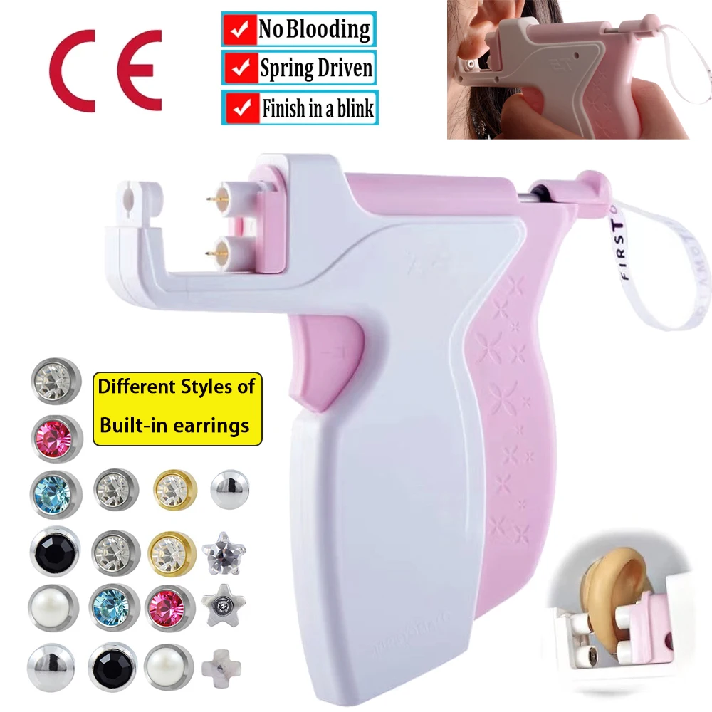 T3 Ear Piercing Gun Kit Aseptic Piercing Earrings Hypoallergenic Earring Piercing Suitable for Beauty Salons Jewelry Stores