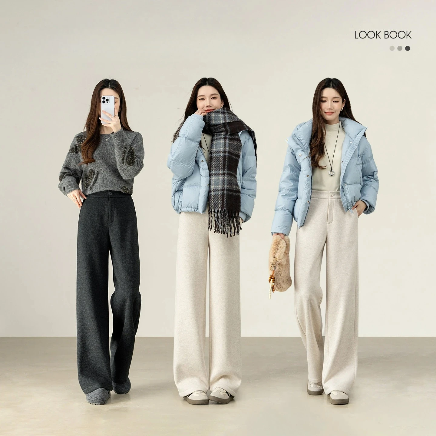 SENTUBILA Pendelhose für Damen, 2025, Winter-Wollmischung, mit Fleece gefüttert, gestrickt, gerade, lange Hose, einfache Damenkleidung 154KA6339