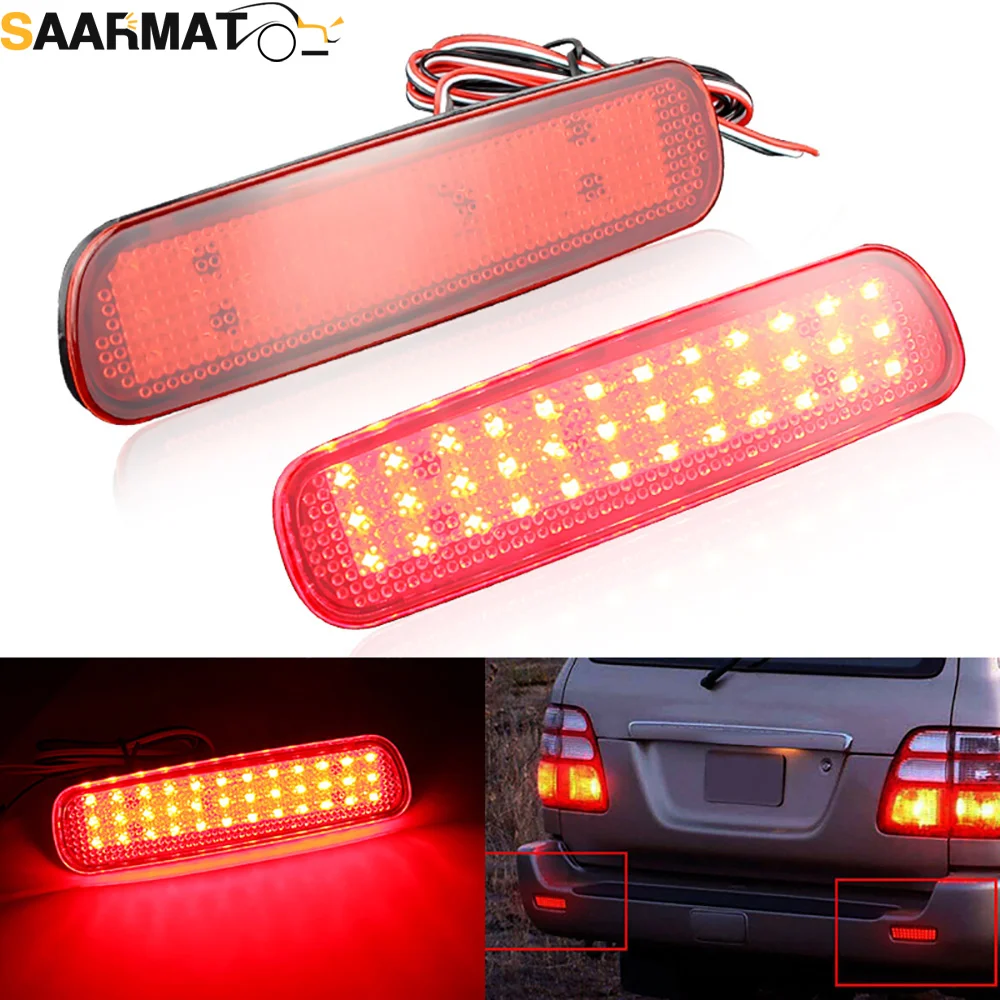 LED Rear Bumper Reflector Light For Toyota Land Cruiser 100 For Cygnus LX470 1991-2007 Warning Lamp Brake Tail Car Accessories