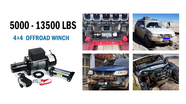 KingRoy 8000lbs Winch 4x4 Vehicles Auto 12V/24V Durable Steel Wire Rope Electric Remote Control 3 Stage Planetary 235:1 Ratio