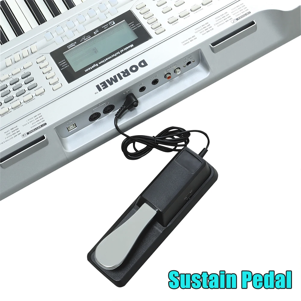 Pedal de pie metálico universal para piano digital, teclado electrónico, pedal de sustain con función de interruptor para sintetizador MIDI