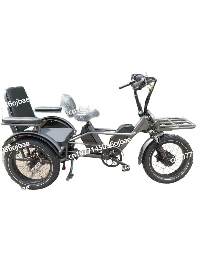 Double Travel Pedal Distance Power Tricycle Differential Three-wheel Drive Adult Riding Elderly Scooter