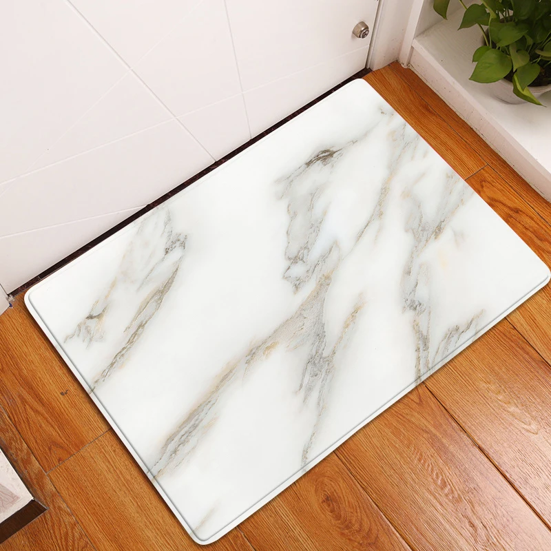 Marble Pattern Kitchen Carpet Bedroom Entrance Doormat Living Room Hallway Decoration Rugs Home Balcony Bath Floor Anti-Slip Mat