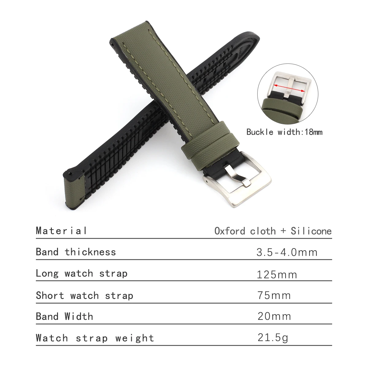 Waterproof Sailcloth Watch Band 18mm 20mm 22mm Oxford Canvas Watch Strap Silicone Quick Release Watchband Sports Bracelet Belt