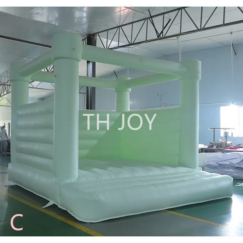 13x13ft commercial inflatable wedding bouncy castle,newest pastel green inflatable jumper moon house