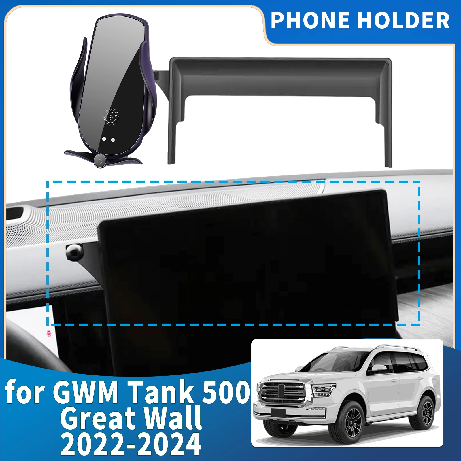 

fit for GWM Tank 500 Great Wall 2022 2023 2024 Integrated Screen Mount Phone Holder Mount Car accessoires
