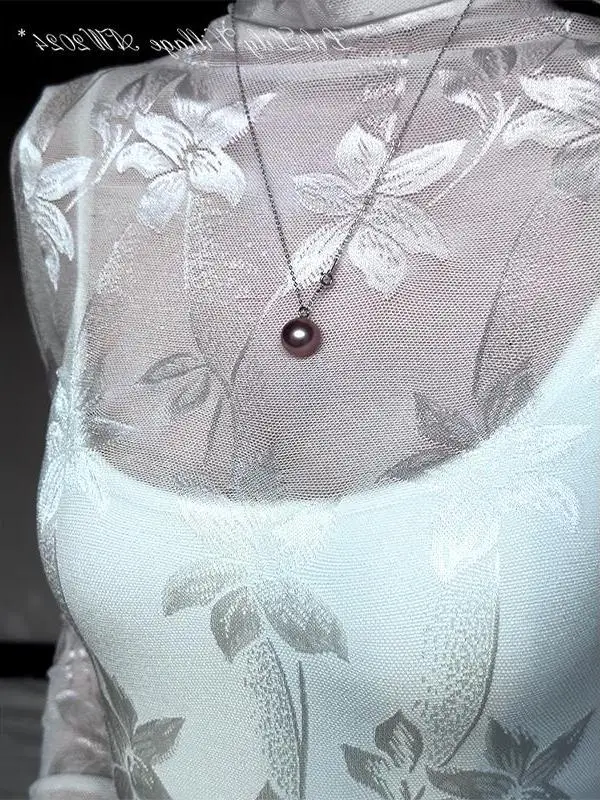 Fairy Lily Flower f-Camiseta larga de cuello alto para mujer, ropa interior de encaje, Top ajustado, versión coreana