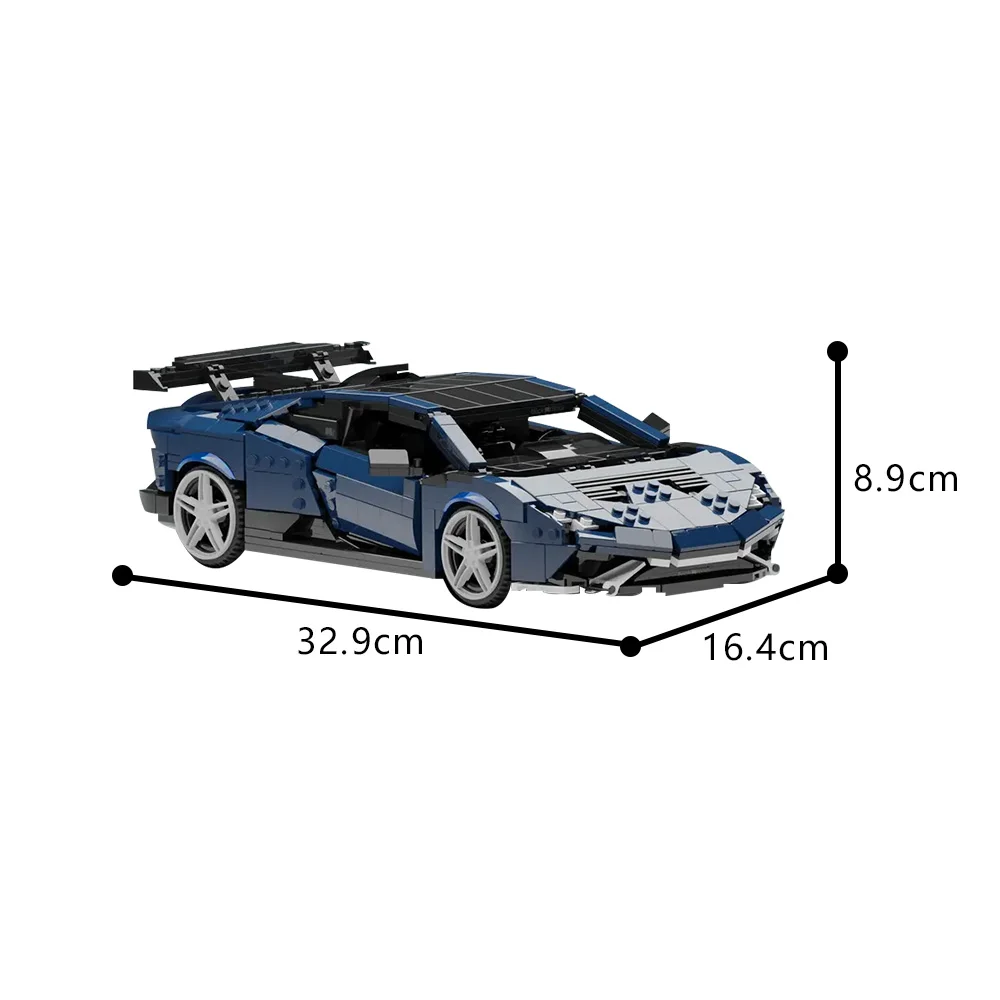 MOC Huracan STO Supercar Building Blocks Modello Super lusso Simulazione Auto sportiva Mattoni Assemblaggio Giocattoli Regali di compleanno per bambini