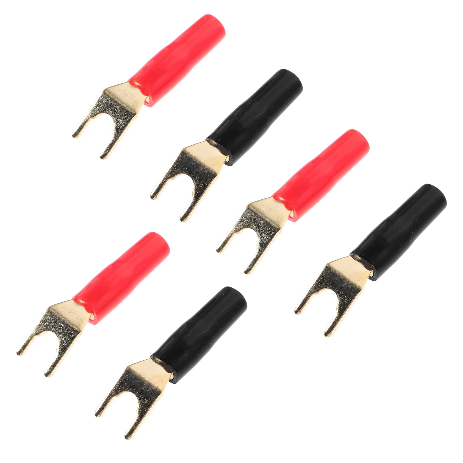 

6pcs Speaker Y Fork Gold Plated Pure Copper Banana Plug U Shaped Cable Connector Red Black 3 Each Audio Equipment Speaker