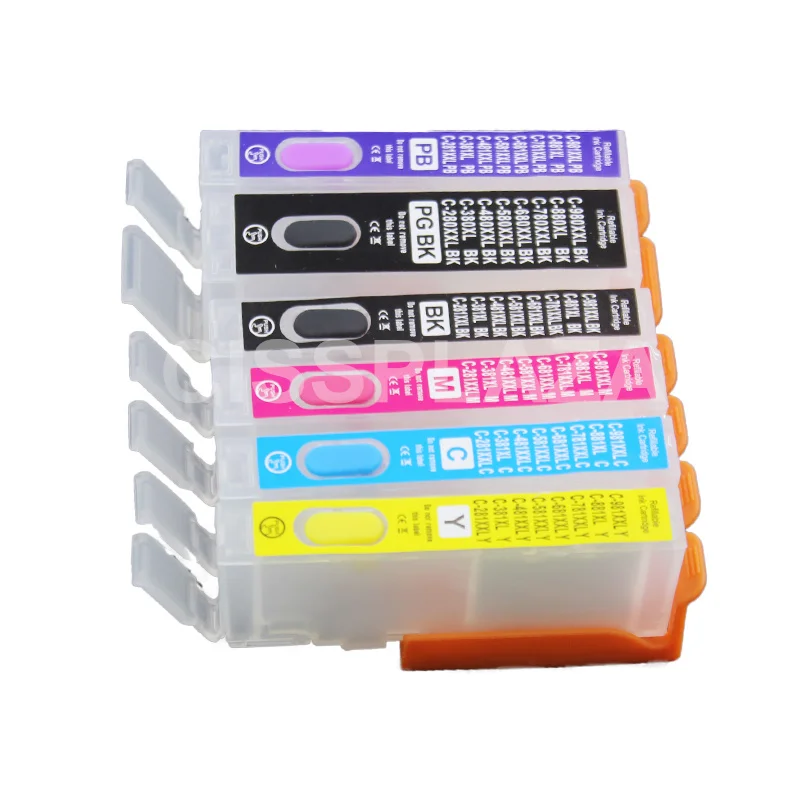 CISSPLAZA PGI-580 CLI-581 Refillable Ink Cartridge For Canon PIXMA ts705 TR7550 TR8550 TS6150 TS8150 TS9150 TS9155 PGI580 CLI581