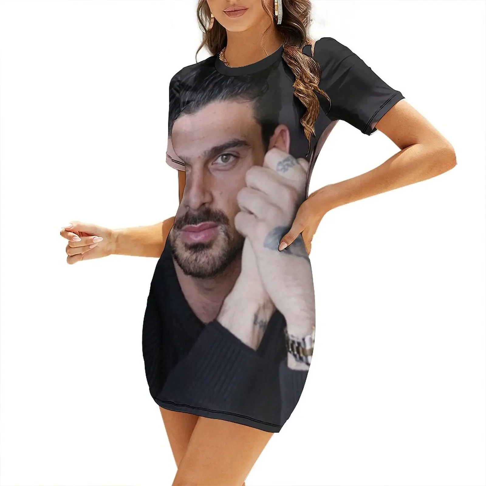 

michele morrone Short-Sleeved Dress cute dress dresses for women Long dress woman