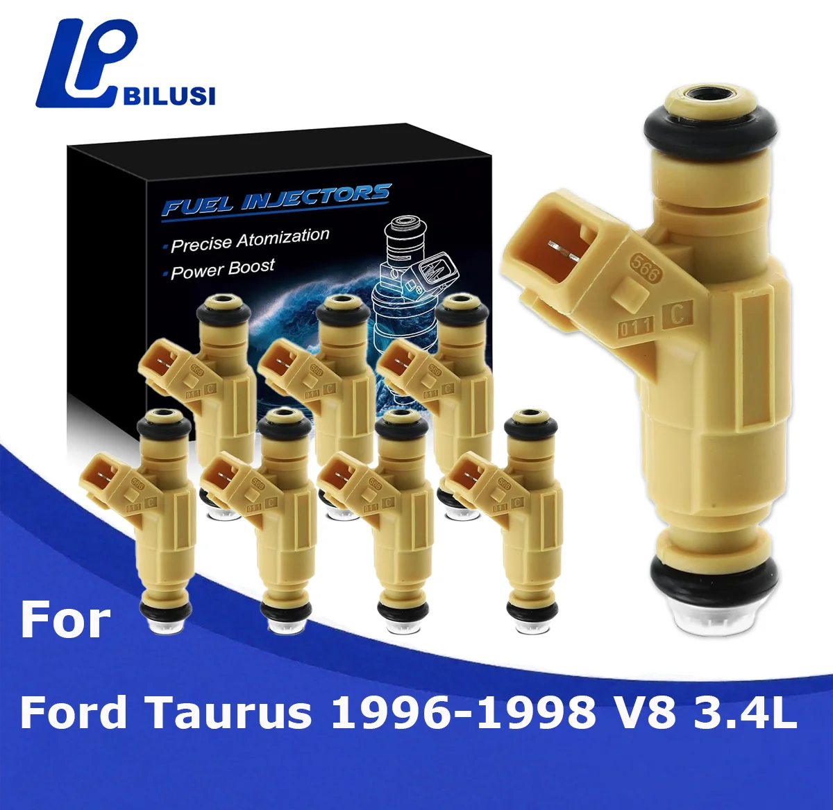 

Bilusi Fuel Injectors Compatible with Ford Taurus 1996-1998 V8 3.4 Gas Replace# 0280155725