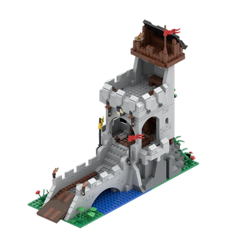 Il modello Medievale del Castello del Cavaliere Leone del giocattolo da costruzione MOC è un regalo di Natale per tutti gli appassionati di architettura