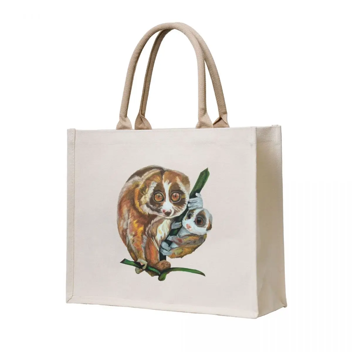 

Slow Loris with Baby Tote Bag Custom bag tote bag custom Portable shopping