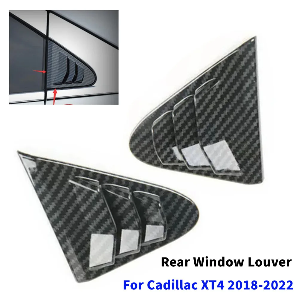 

2PCS For Cadillac XT4 2018-2022 Car Rear Window Quarter Louver Cover Side Vent Shutter Trim Scoop ABS Accessories Parts