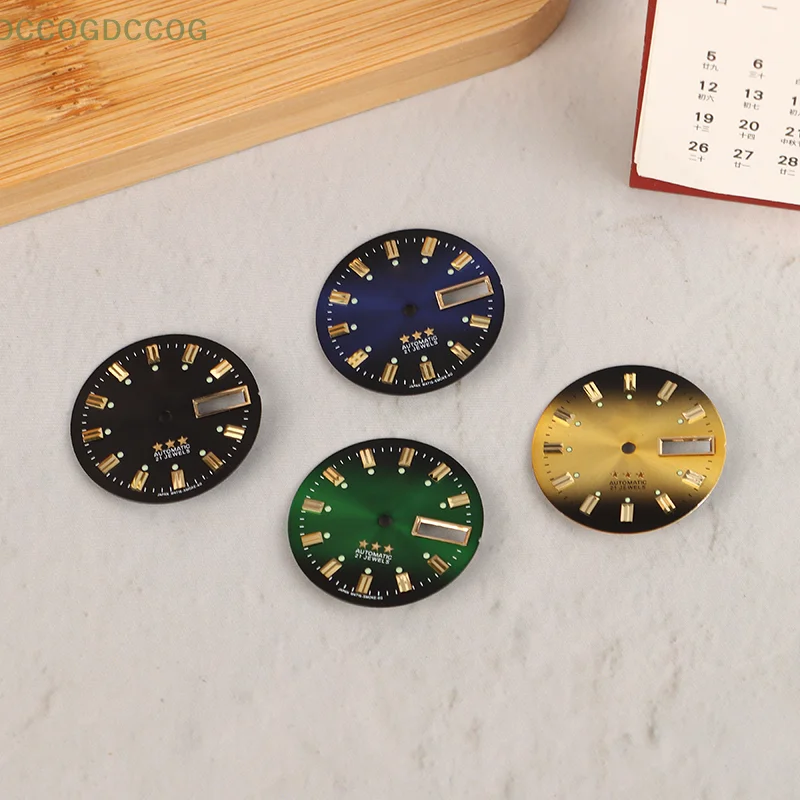 3 Stars Dual Calendar Literal Men's Watch Accessories For 46941/46943 Movement Vintage Watch Dial DIY Parts