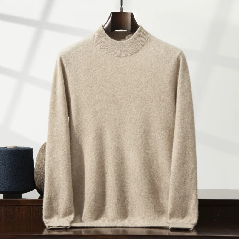 Cashmere Sweater Men 100% Half Turtleneck Men's Thickened Sweater Autumn Winter