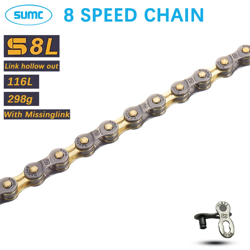 SUMC 6 7 8 Speed Bicycle Chain 116L S82 S8L MTB Road Bike 8S Original MissingLinks Mountain Bike Chains Parts for Shimano SRAM