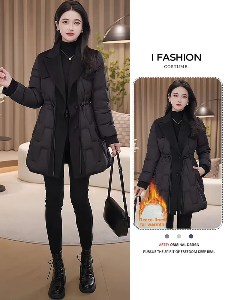 

Faionable Thiened Fce Women's Casual Coat Winter New Sle Slimming Warm Cotton Jaet Commute Korean Sle Loose Fit