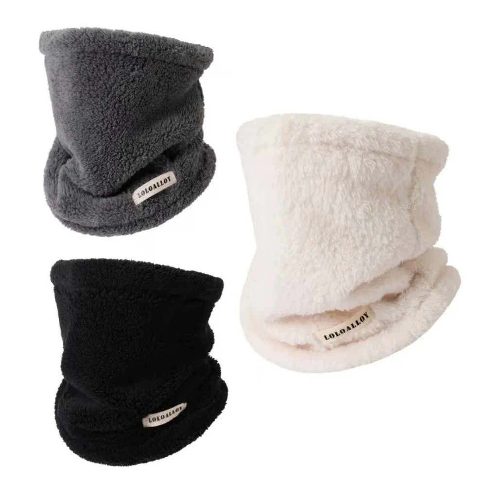 New Adjustable Warm Scarf Coral Fleece Coldproof Fake Collar Windproof Solid Color Scarves Bib Gift