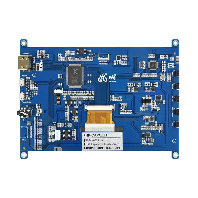 7HP-CAPQLED Raspberry Pi 5 7-inch QLED Quantum Dot Display Tempered Glass Panel Capacitive Touchscreen