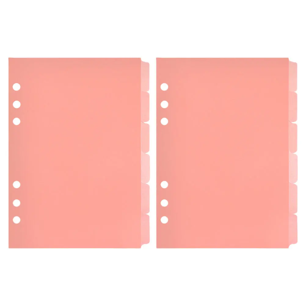 

2Sets A5 Binder Dividers PP Material Colored Page Markers for Notebook Journal Organizer Index Classified Labels Detachable