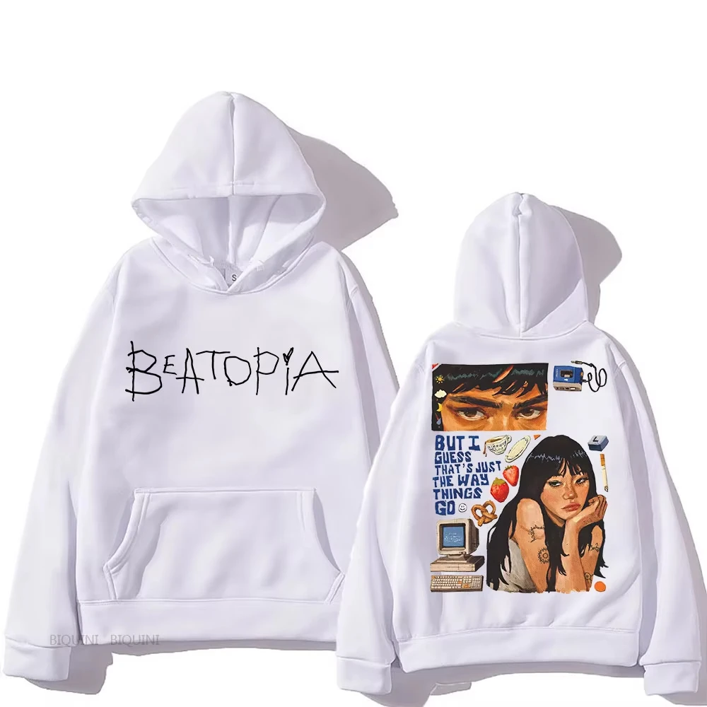 

Beabadoobee Retro Hooded Graphic Printing Aesthetic Harajuku Sweatshirt With Hooded Fleece Clothing Sudaderas Vintage Pullovers