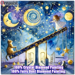 Cartoon Girl 100% Fairy Dust Diamond Painting Full Crystal Drill Diamond Mosaic ricamo kit donna strass Art Home Decor