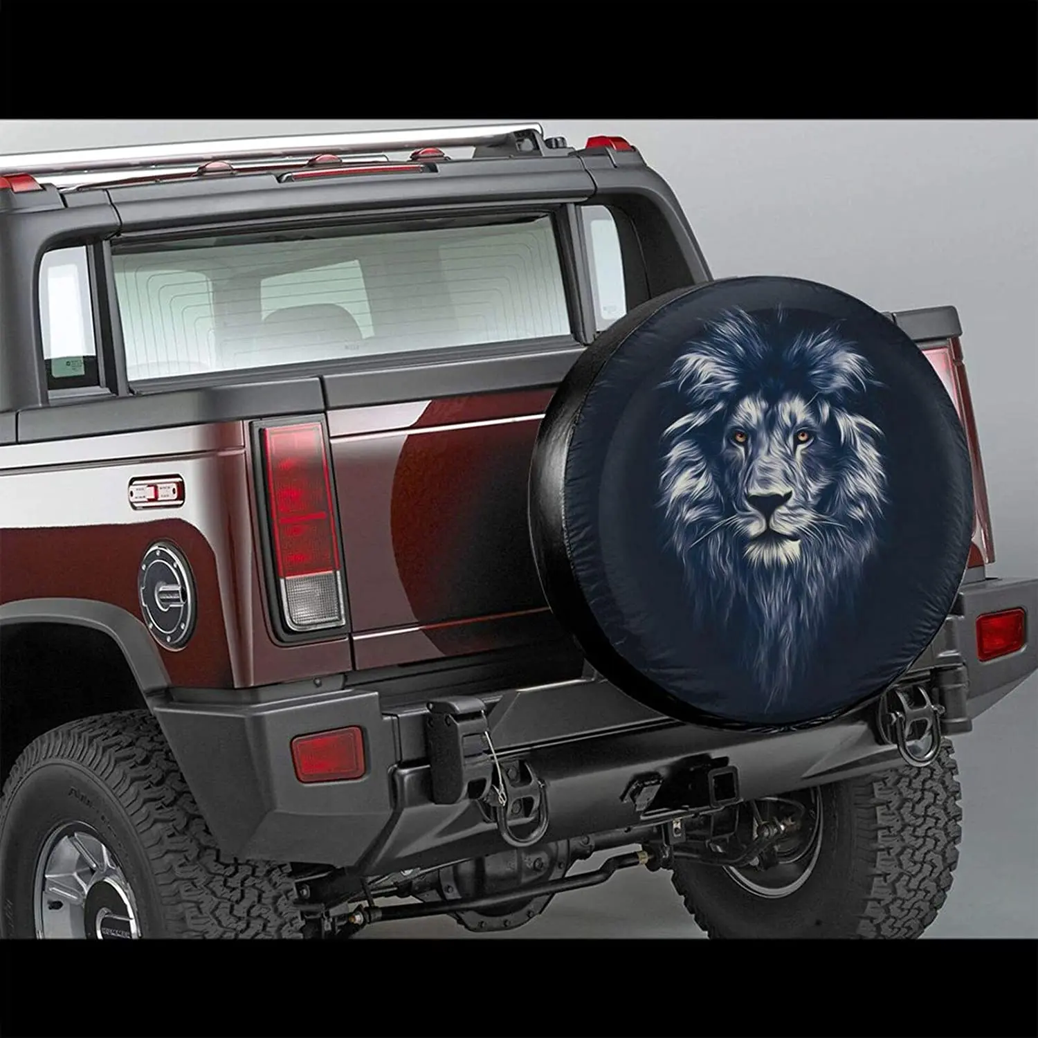 Wild Lion Animal Face Spare Tire Cover Waterproof Dust-Proof UV Sun Wheel Tire Cover Fit for ,Trailer, RV, SUV and Many Vehi