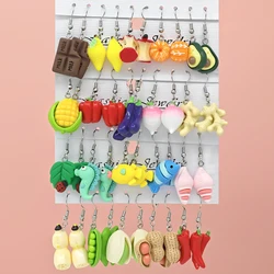 10/40 fashionable earrings, simulated vegetable and fruit combination set, personalized fresh, fun and interesting earrings
