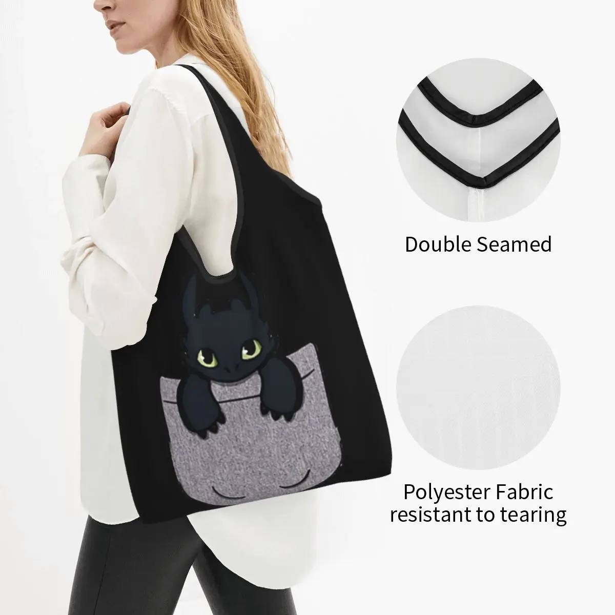 Toothless In Pocket Backpack-gigapixel-standard-scale-4_00x Portable Tote Shopping Bags Shopper Bag Handbag Shoulder Bag