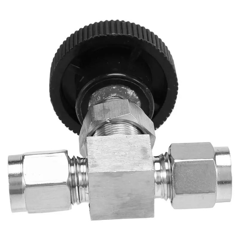Y51A-2X Adjustable Needle Valve O.D 6Mm Tube Stainless Steel 304 High Pressure Acid Proof Straight Card Set Crane