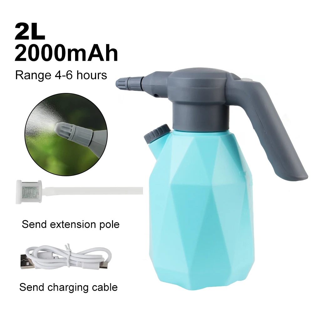 Manual Sprayer Bottle Watering Cans Garden Sprayer Bottle USB Rechargeable Car Washing Foam Sprinkling Pot 2L