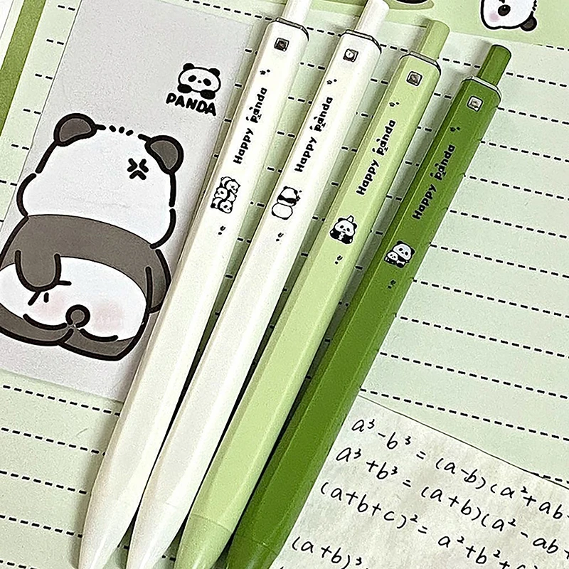 

1/4Pcs Creative Cute Cartoon Panda Gradient Color Gel Pen Kawaii Student Stationery 0.5mm Black Ink Pen School Office Supplies