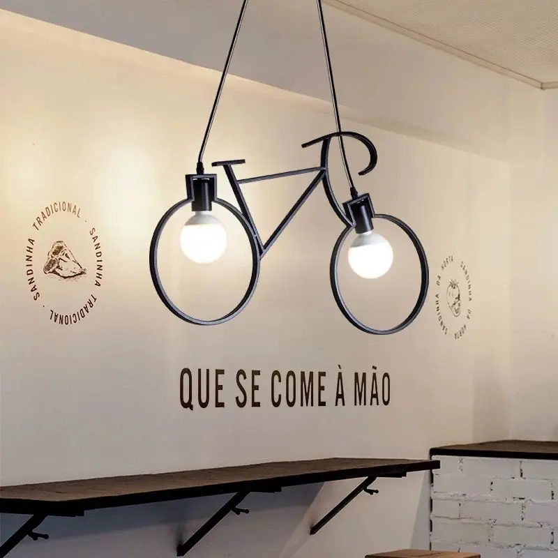 

chandelier creative personality Restaurant bicycle chandelier children's room bedroom hallway iron lamps