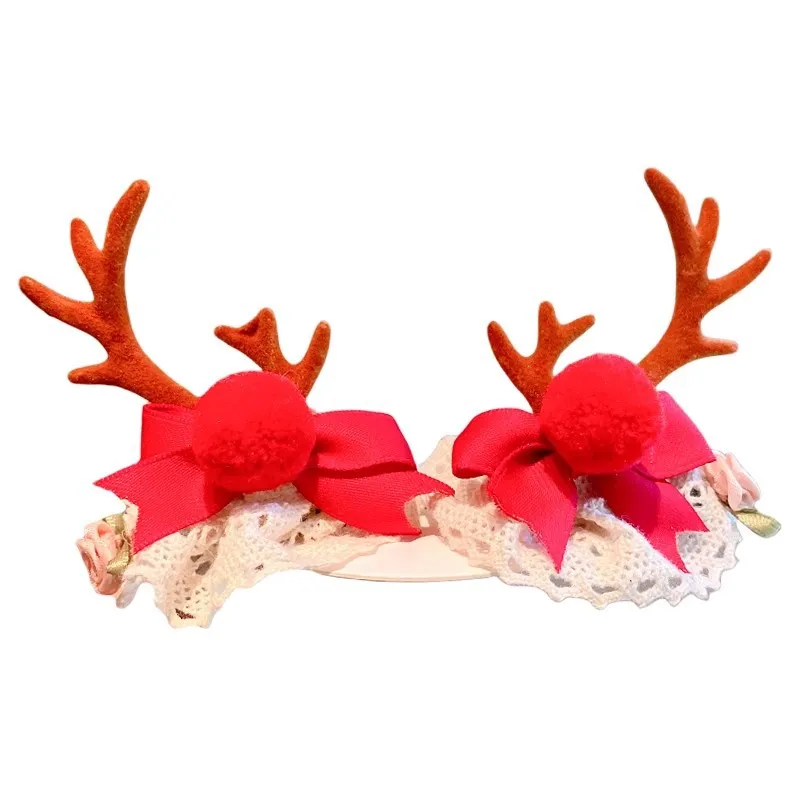 2pcs Christmas Elk Ear Hair Clip Girl Santa Snowman Hairpin Party Barrettes For Kids Cute Deer Ear Hairpins Hair Accessories