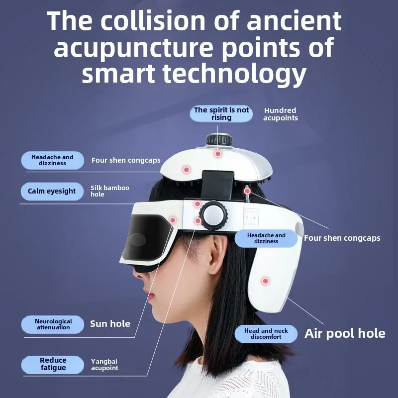 Head Massager Electric Head Physiotherapy Instrument Massage Helmet Hot Compress To Relieve Fatigue and Migraine - Image 2