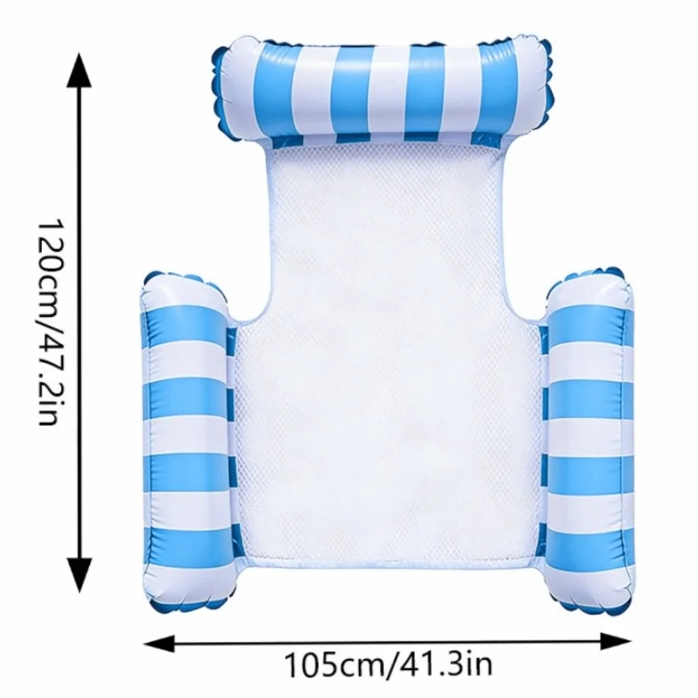 

New Mesh Seat Inflatable Water Hammock with Backrest Portable Floating Lounger Quick Inflation Floating Bed Pool Activity