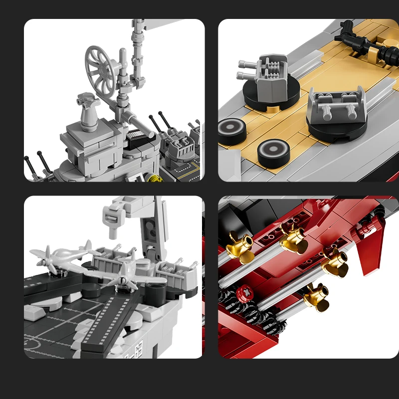 2228 + قطعة WW2 نموذج عسكري كتل السفن الحربية لوا فئة يو اس اس اس ميسوري سفينة حربية اللبنات MOC لعبة كلاسيكية للأطفال الصبي هدية