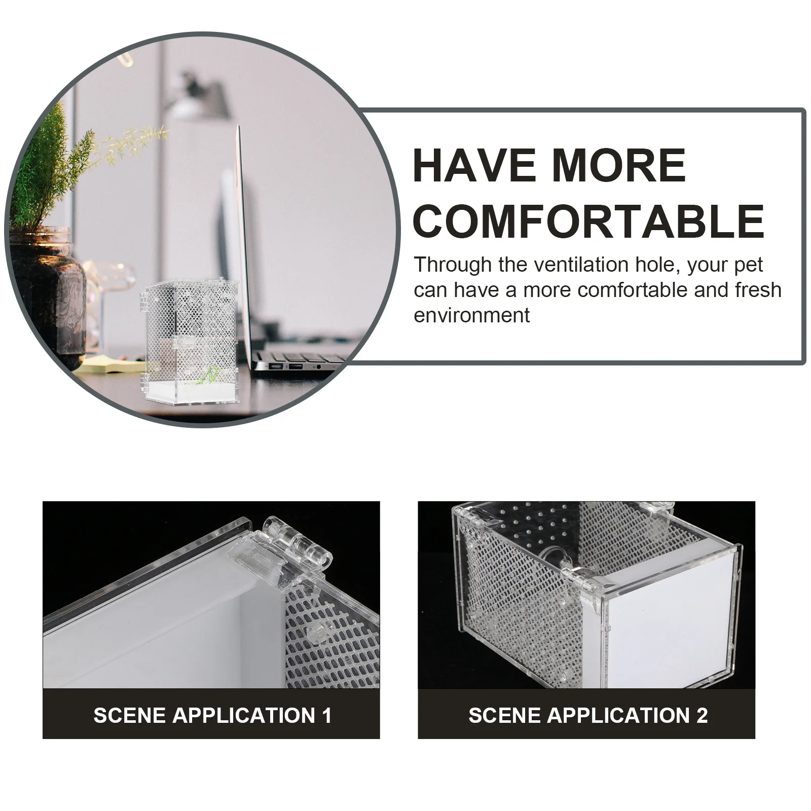 

Acrylic Insect Feeding Box Full Visible Ventilated Reptile Breeding Case Moisture Resistant Pet Habitat For Mantis Spider