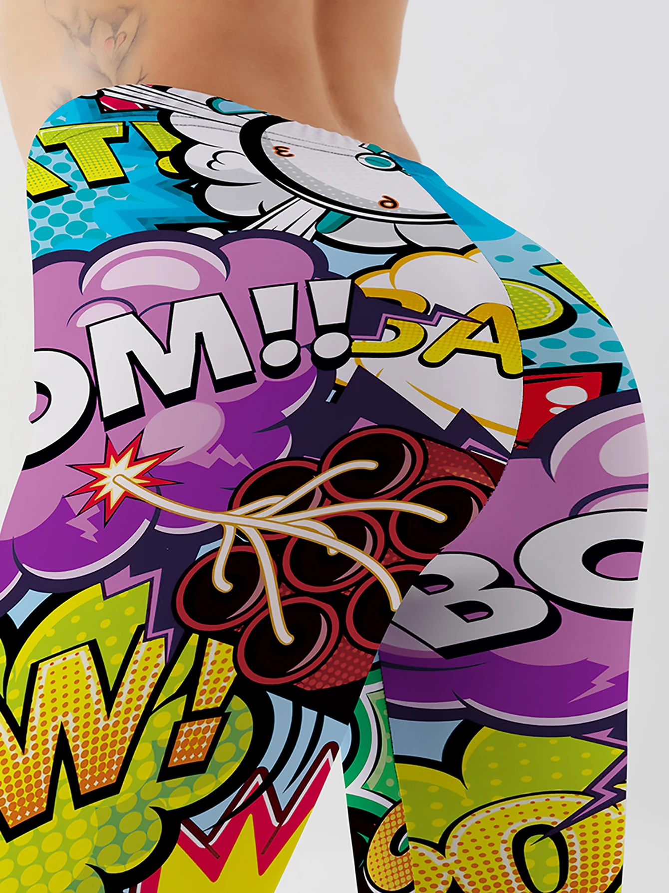 Mallas deportivas con estampado 3D para mujer, Leggings de realce, pantalones de Fitness para correr, estilos de juego de cómic de dibujos animados