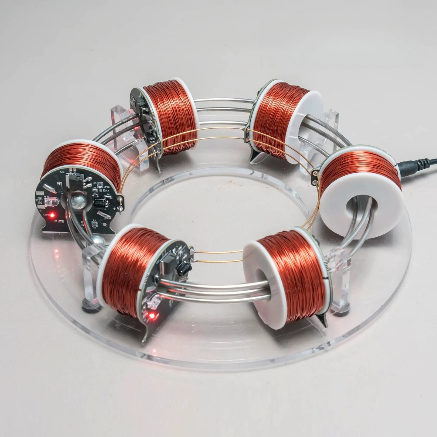 Apply to Space-Time Loop Electromagnetic Coil Accelerator Model with 6 Coils, Perpetual Motion Machine Magnetic Ornament Gift