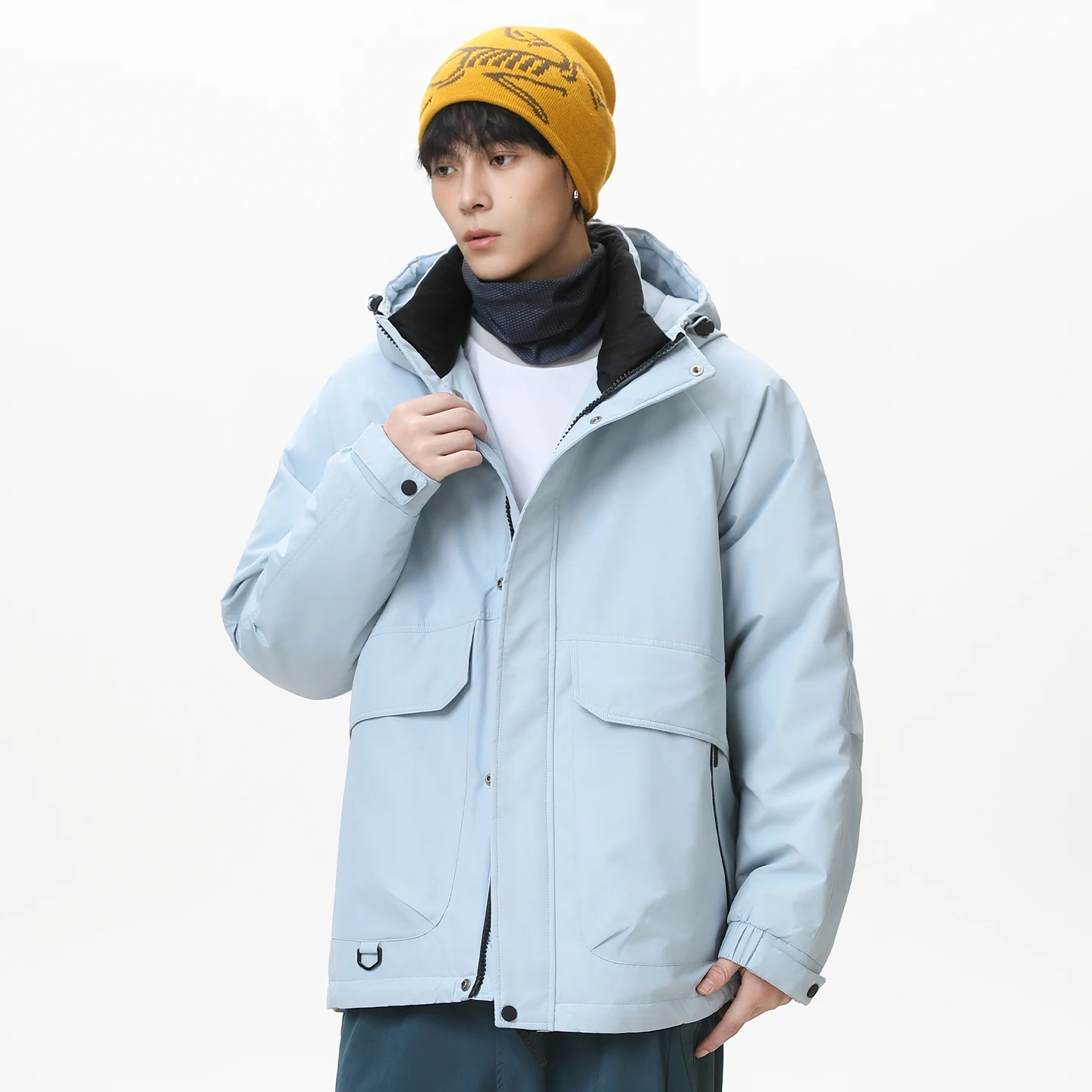 2026 Winter New Style Fashion Casual Men's Large-Pocket Outdoor Hooded Down Jacket