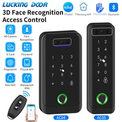 TTLOCK 3D Face Recognition Access Control Keypad Door Lock Opener, Fingerprint,E-Key,Code,App,RF Remote,Facial,RFID Card Unlock