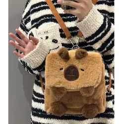 Multi-functional Capybara Bag Cute Plush Animal Crossbody Bag Large Capacity Student Backpack Chic Cartoon Capybara Shoulder Bag